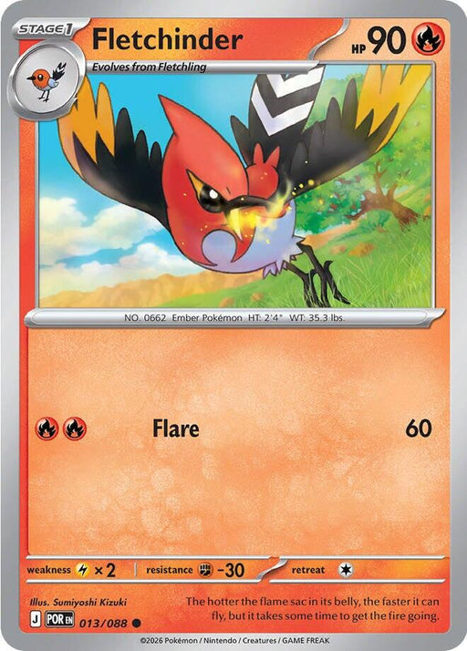 Pokemon Fletchinder 013/088 ME03: Perfect Order Reverse Holo - EternaCards