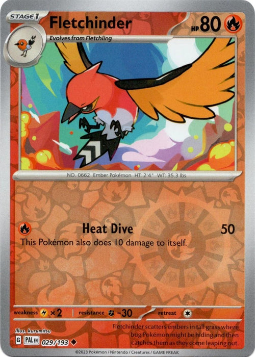 Pokemon Fletchinder - 029/193 SV02: Paldea Evolved Normal - Eterna Cards
