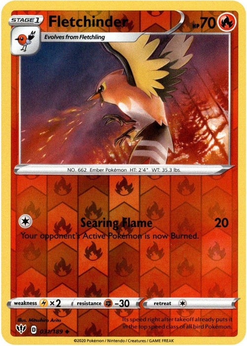 Pokemon Fletchinder 031/189 SWSH03: Darkness Ablaze Normal - Eterna Cards