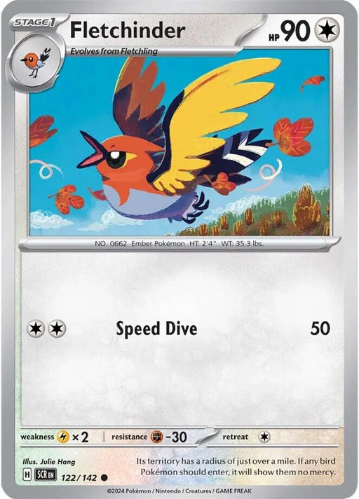 Pokemon Fletchinder 122/142 SV07: Stellar Crown Normal - EternaCards