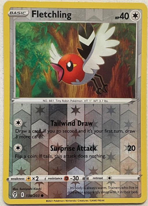 Pokemon Fletchling 138/203 SWSH07: Evolving Skies Normal - Eterna Cards
