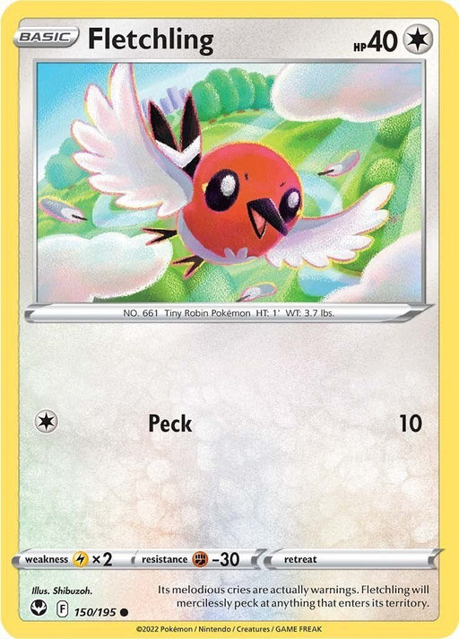 Pokemon Fletchling 150/195 SWSH12: Silver Tempest Reverse Holo - EternaCards