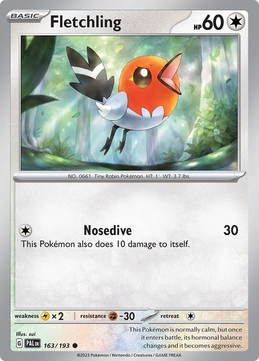 Pokemon Fletchling 163/193 SV02: Paldea Evolved Normal - EternaCards