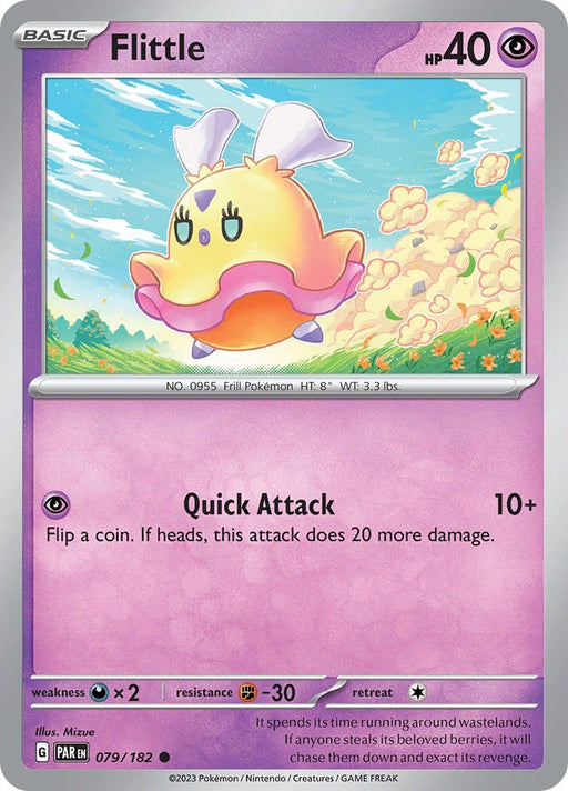 Pokemon Flittle - 079/182 079/182 SV04: Paradox Rift Reverse Holofoil - EternaCards
