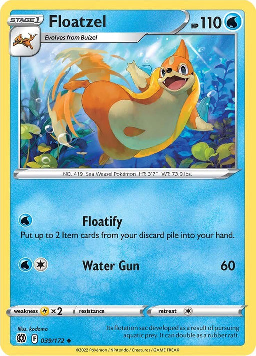 Pokemon Floatzel 039/172 SWSH09: Brilliant Stars Normal - EternaCards