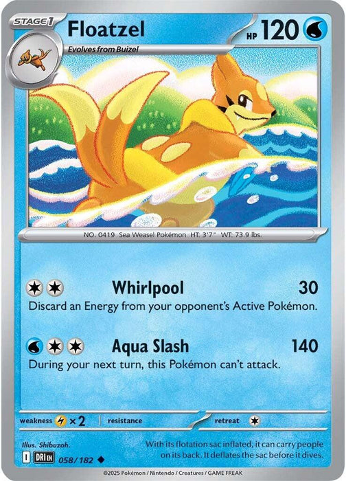 Pokemon Floatzel 058/182 SV10: Destined Rivals Reverse Holo - EternaCards