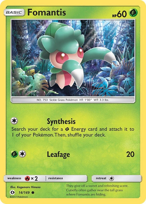 Pokemon Fomantis 14/149 SM Base Set Normal - Eterna Cards