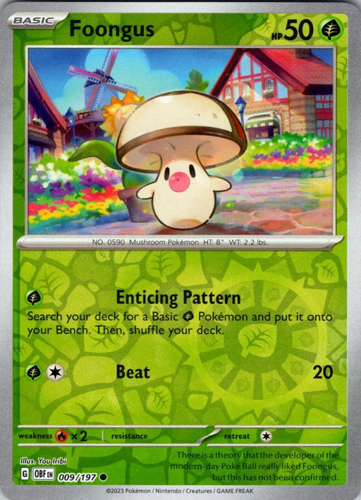 Pokemon Foongus 009/197 SV03: Obsidian Flames Normal - Eterna Cards