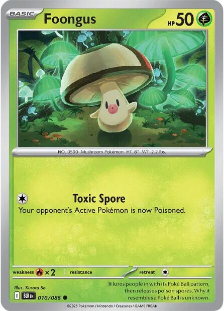 Pokemon Foongus 010/086 SV: Black Bolt Normal - EternaCards