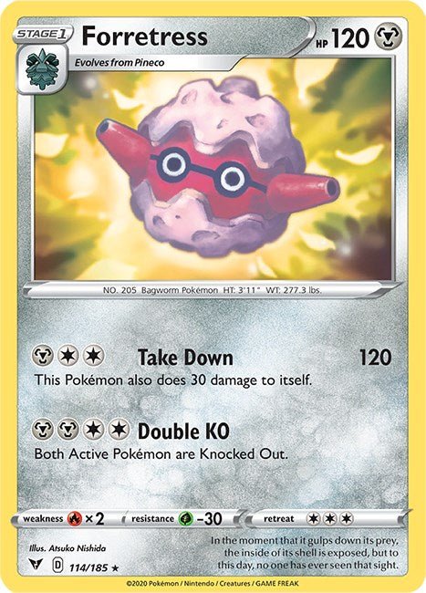 Pokemon Forretress 114/185 SWSH04: Vivid Voltage Reverse Holo - EternaCards