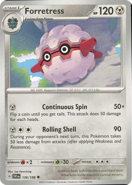 Pokemon Forretress 139/198 SV01: Scarlet & Violet Base Set Normal - EternaCards