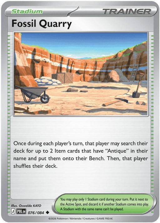 Pokemon Fossil Quarry 076/084 ME05: Pitch Black Reverse Holo - Eterna Cards