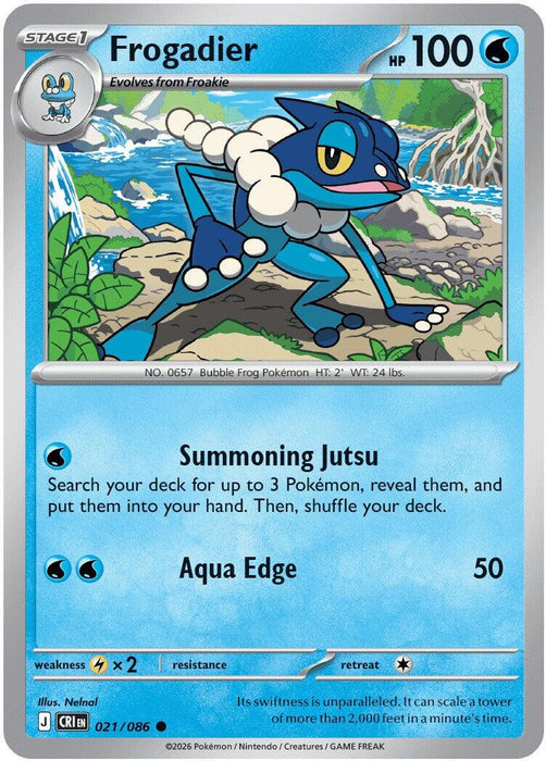 Pokemon Frogadier - 021/086 021/086 ME04: Chaos Rising Reverse Holo - EternaCards