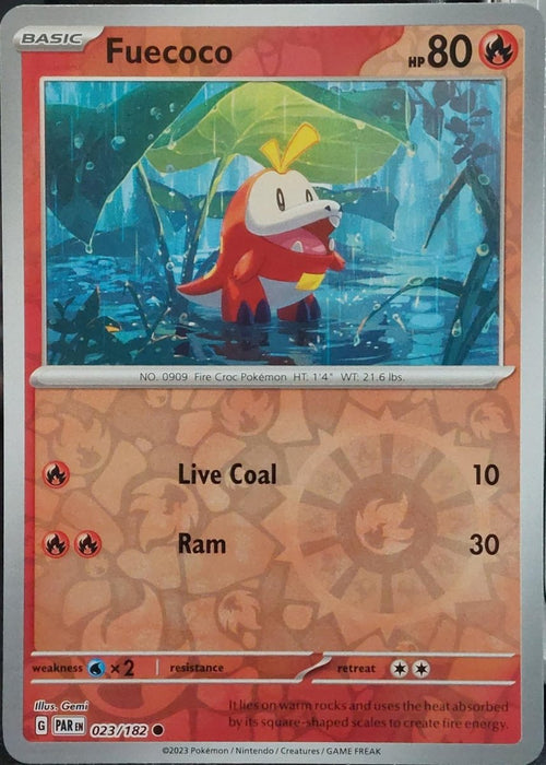 Pokemon Fuecoco 023/182 SV04: Paradox Rift Normal - Eterna Cards
