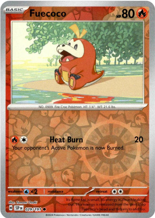 Pokemon Fuecoco 029/191 SV08: Surging Sparks Normal - Eterna Cards