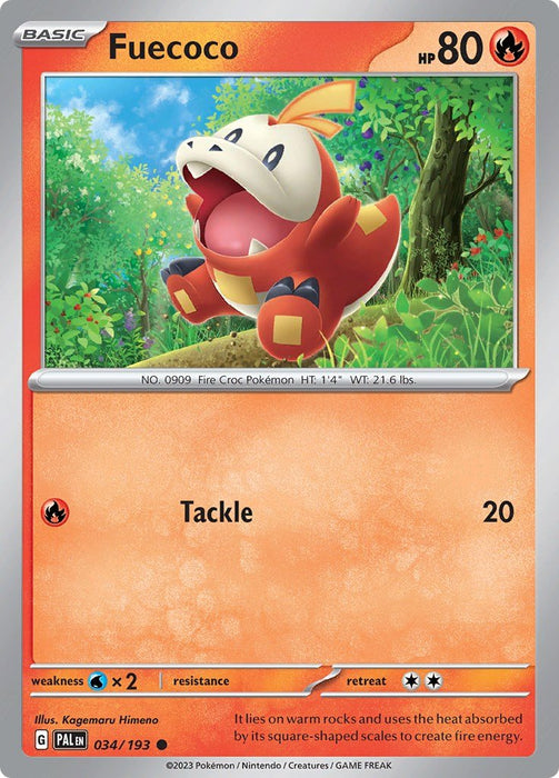 Pokemon Fuecoco - 034/193 034/193 SV02: Paldea Evolved Reverse Holo - EternaCards
