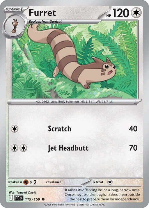 Pokemon Furret - 119/159 119/159 SV09: Journey Together Reverse Holo - EternaCards