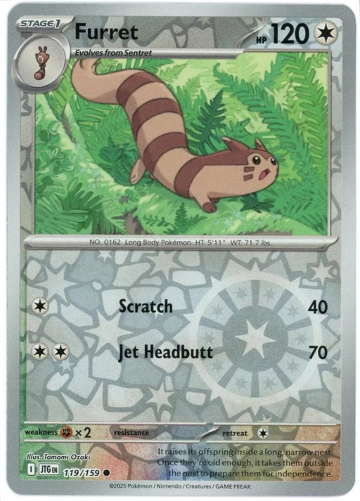 Pokemon Furret - 119/159 SV09: Journey Together Normal - Eterna Cards