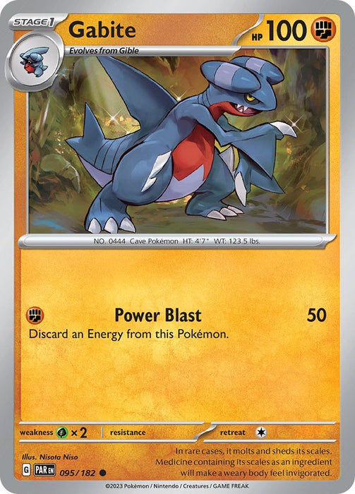 Pokemon Gabite 095/182 SV04: Paradox Rift Reverse Holofoil - EternaCards