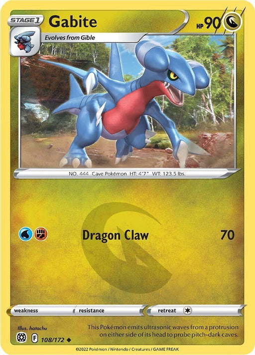 Pokemon Gabite 108/172 SWSH09: Brilliant Stars Normal - EternaCards