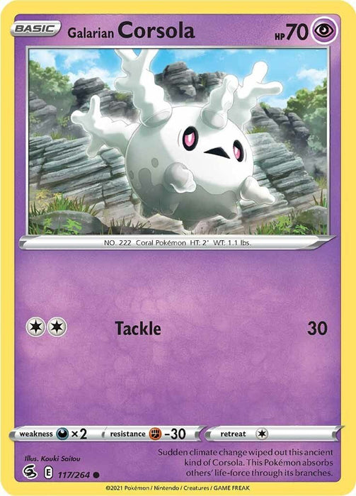 Pokemon Galarian Corsola 117/264 SWSH08: Fusion Strike Normal - EternaCards