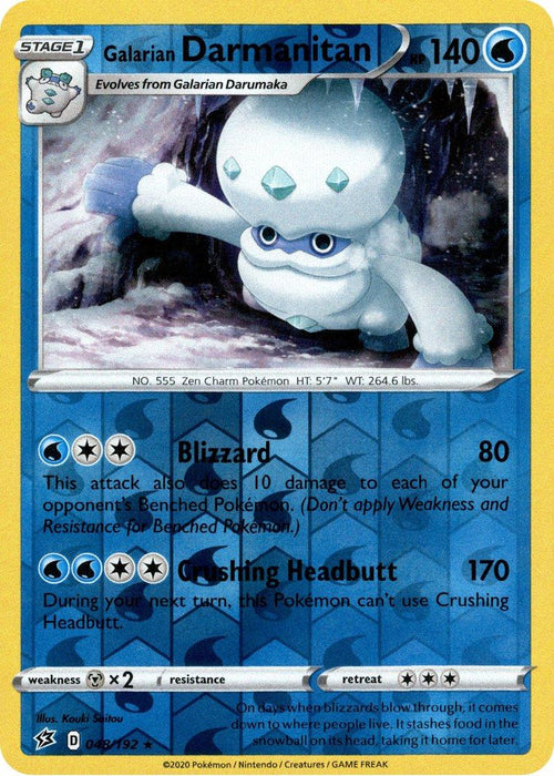 Pokemon Galarian Darmanitan 048/192 SWSH02: Rebel Clash Normal - Eterna Cards