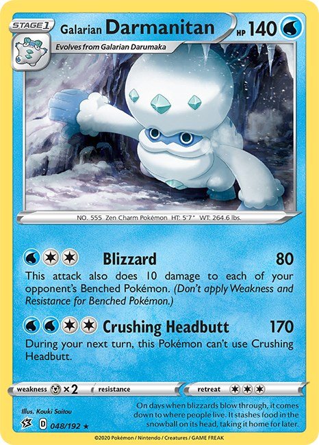 Pokemon Galarian Darmanitan 048/192 SWSH02: Rebel Clash Reverse Holo - EternaCards