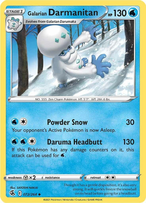 Pokemon Galarian Darmanitan 072/264 SWSH08: Fusion Strike Normal - Eterna Cards