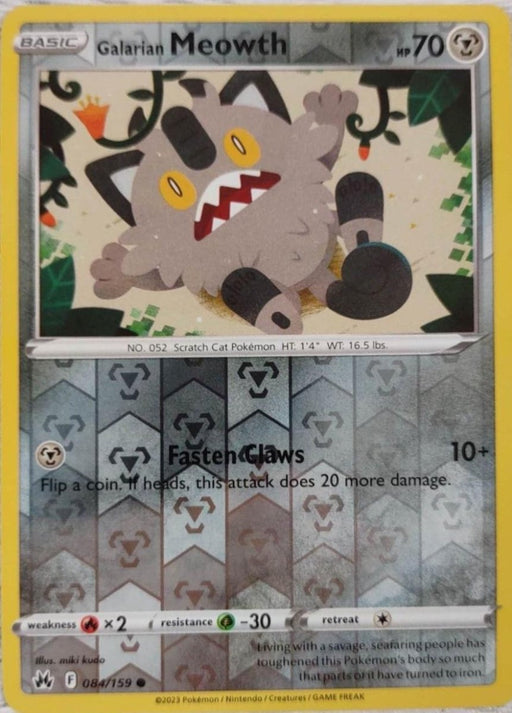 Pokemon Galarian Meowth 084/159 SWSH: Crown Zenith Normal - Eterna Cards