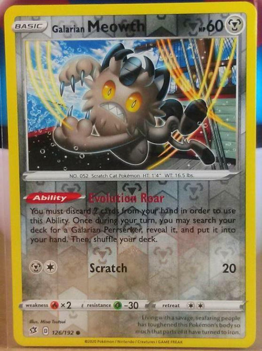 Pokemon Galarian Meowth 126/192 SWSH02: Rebel Clash Normal - Eterna Cards