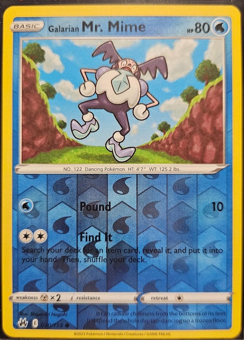 Pokemon Galarian Mr. Mime 030/159 SWSH: Crown Zenith Normal - Eterna Cards