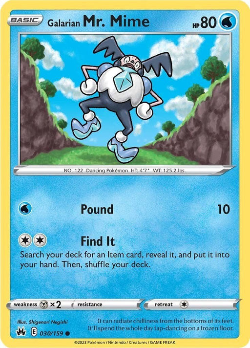 Pokemon Galarian Mr. Mime 030/159 SWSH: Crown Zenith Reverse Holo - EternaCards
