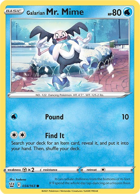 Pokemon Galarian Mr. Mime 034/163 SWSH05: Battle Styles Normal - EternaCards