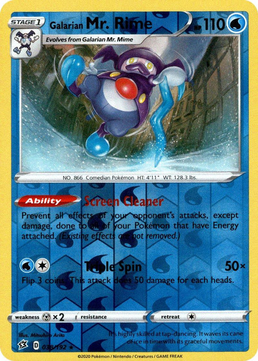 Pokemon Galarian Mr. Rime 038/192 SWSH02: Rebel Clash Normal - Eterna Cards
