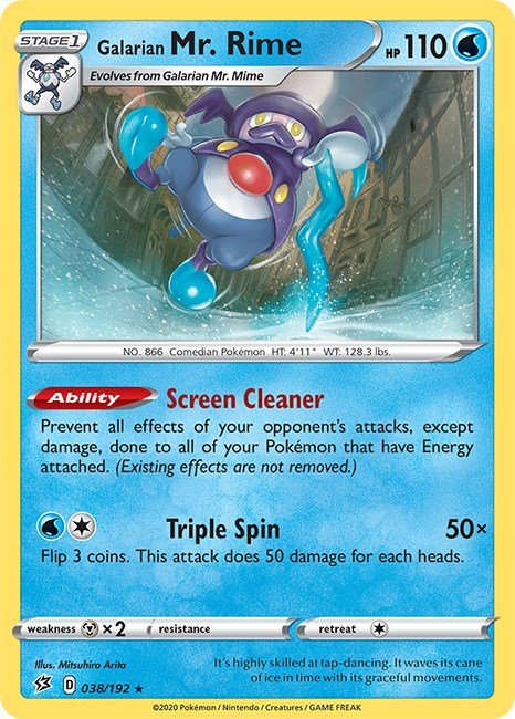 Pokemon Galarian Mr. Rime 038/192 SWSH02: Rebel Clash Reverse Holo - EternaCards