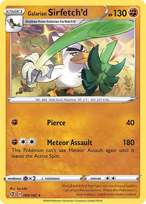 Pokemon Galarian Sirfetch'd 095/192 SWSH02: Rebel Clash Reverse Holo - EternaCards
