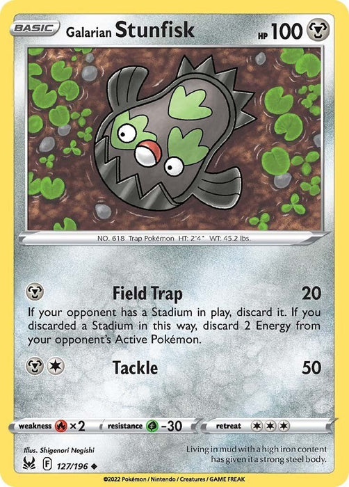 Pokemon Galarian Stunfisk 127/196 SWSH11: Lost Origin Reverse Holo - EternaCards