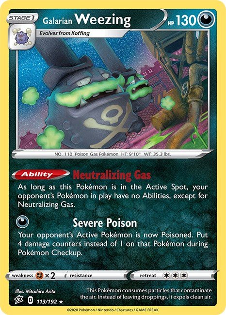 Pokemon Galarian Weezing 113/192 SWSH02: Rebel Clash Reverse Holo - EternaCards