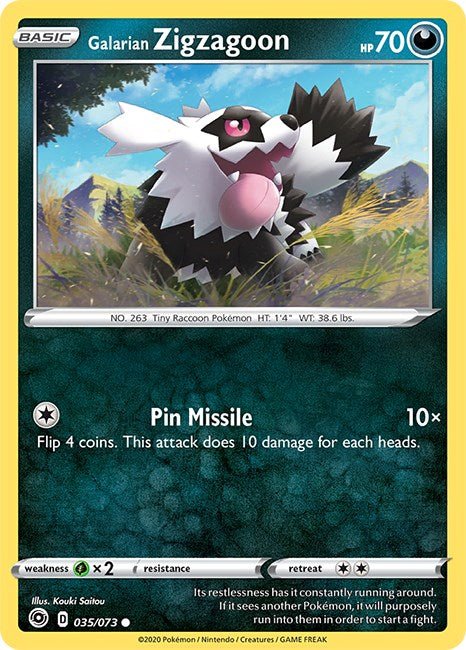 Pokemon Galarian Zigzagoon 35/73 Champion's Path Normal - EternaCards