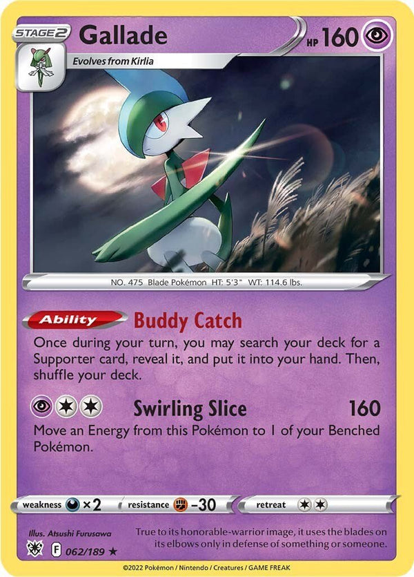 Pokemon Gallade 062/189 SWSH10: Astral Radiance Reverse Holo