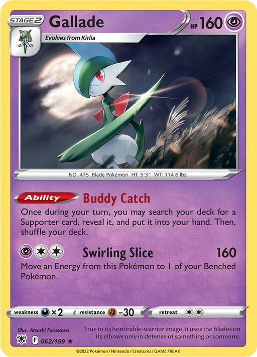 Pokemon Gallade 062/189 SWSH10: Astral Radiance Reverse Holo - EternaCards