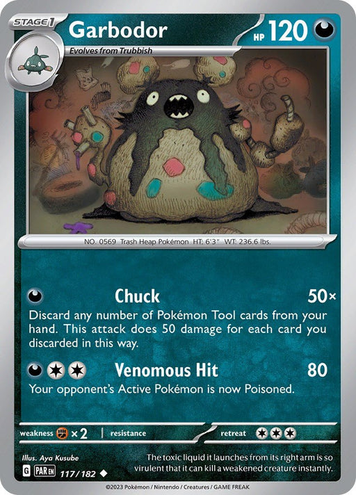 Pokemon Garbodor - 117/182 117/182 SV04: Paradox Rift Normal - EternaCards