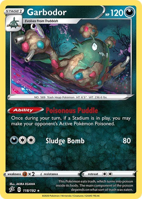 Pokemon Garbodor 118/192 SWSH02: Rebel Clash Normal - Eterna Cards