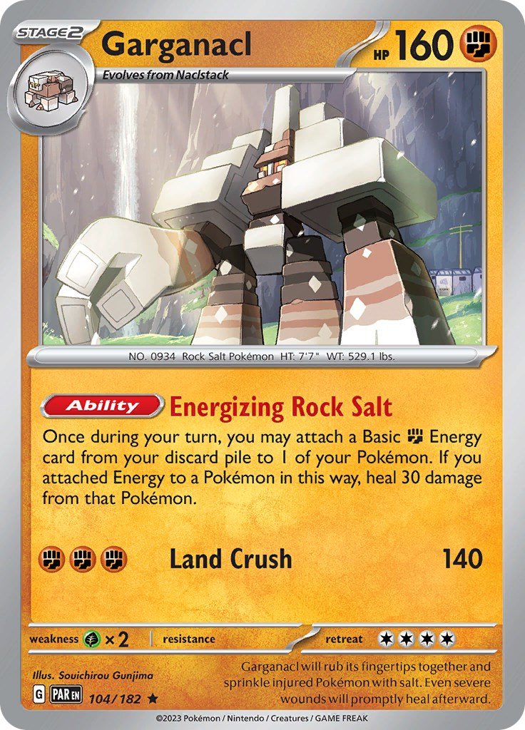 Pokemon Garganacl - 104/182 104/182 SV04: Paradox Rift Holo