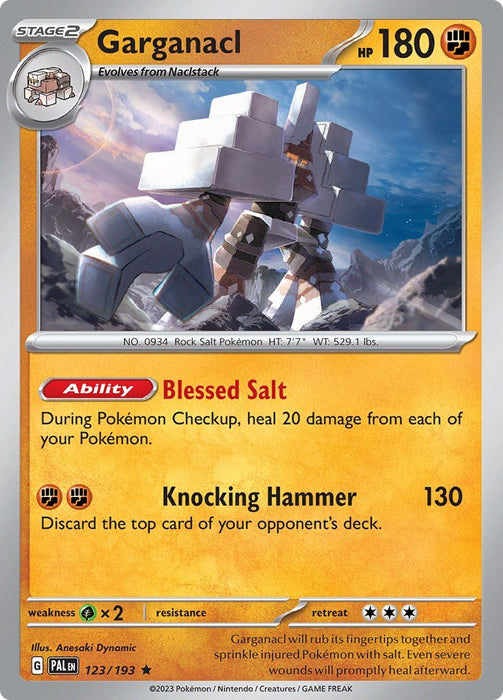 Pokemon Garganacl 123/193 SV02: Paldea Evolved Holo - EternaCards