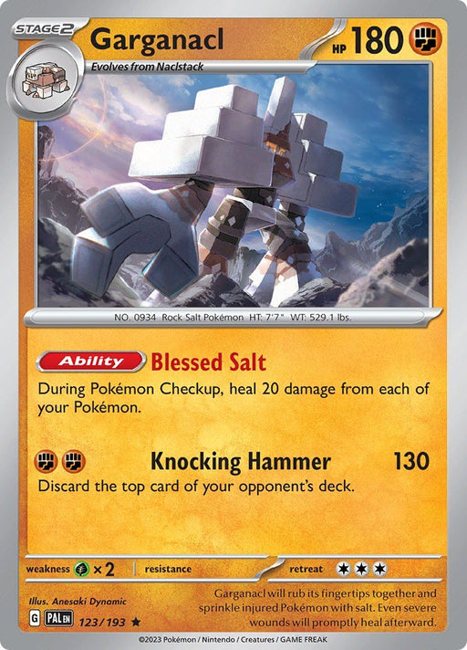 Pokemon Garganacl 123/193 SV02: Paldea Evolved Holo - EternaCards