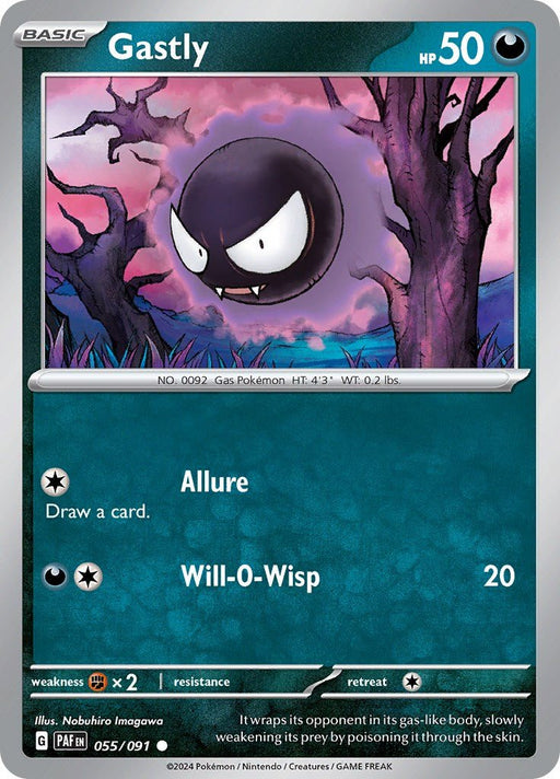 Pokemon Gastly 055/091 SV: Paldean Fates Reverse Holo - EternaCards