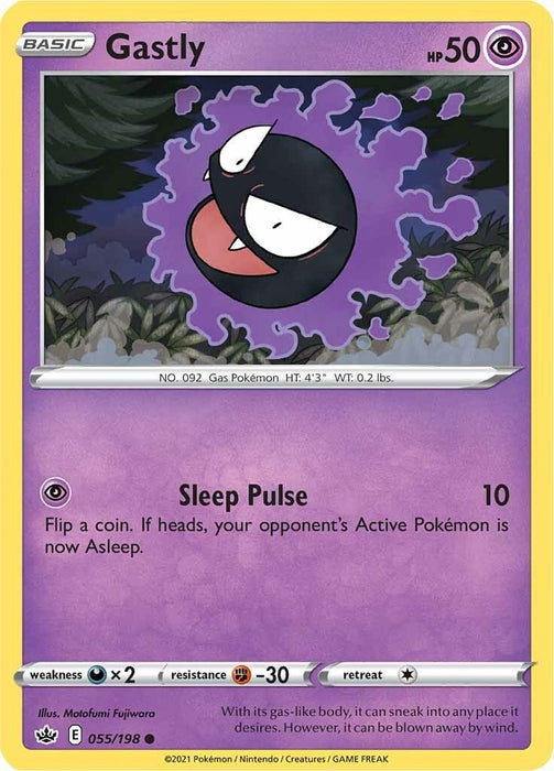 Pokemon Gastly 055/198 SWSH06: Chilling Reign Normal - Eterna Cards