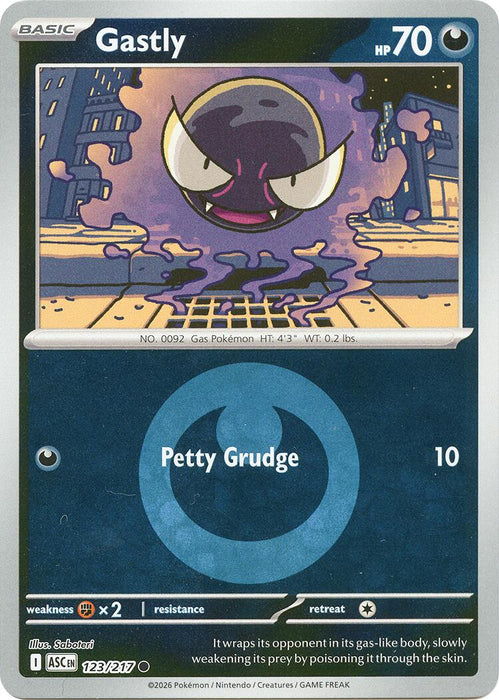 Pokemon Gastly (Energy Symbol Pattern) 123/217 ME: Ascended Heroes Reverse Holo - Eterna Cards