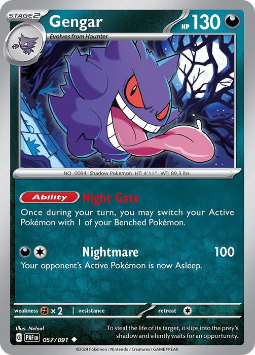 Pokemon Gengar 057/091 SV: Paldean Fates Normal - EternaCards